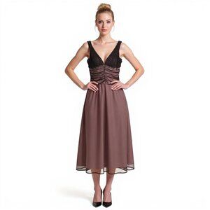 JS Boutique 90s Ballroom Mesh Midi Gown 6 EUC